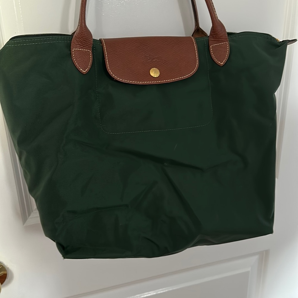 Used longchamp le pliable large tote hunter green